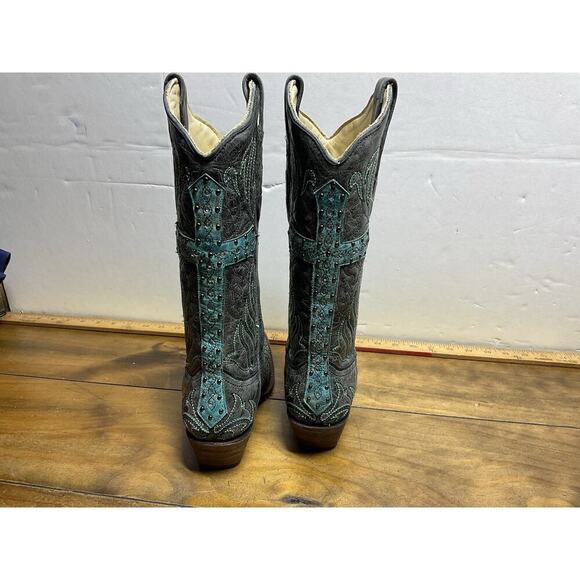 Corral Women's Back Cross And Crystals Fashion Snip Toe Boots A2810 Size 6 M - Picture 6 of 14